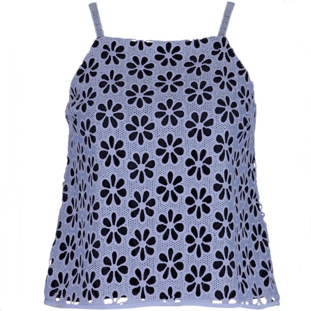 Anthropologie Blue Floral Tank